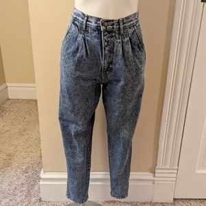 Vintage Bill Blass Petites high waist pleated taper leg jeans size 6P